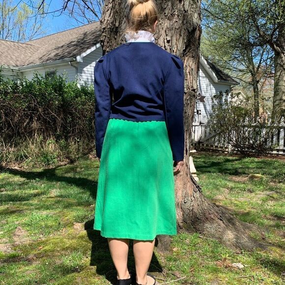 Vtg 70s/80s 2 pc blue & green outfit - Picture 2 of 8